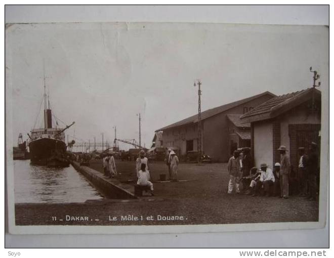 Dakar Le Mole Et La Douane Timbrée - Douane