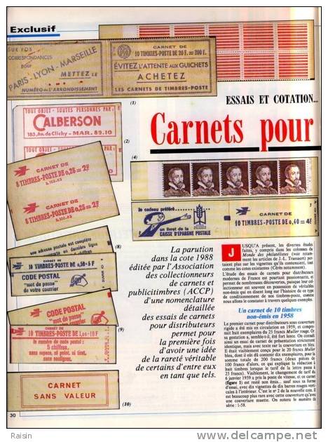 Le Monde Des Philatelistes  Décembre 1987 N° 414 Le Monde Des  Carnets  Les Stars  Belle Epoque Constitution Américaine - Francés (desde 1941)