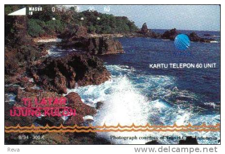 INDONESIA 60 UNITS  LANDSCAPE  UJUNG  KULON  EARLY CARD 1994 SPECIAL PRICE !! READ DESCRIPTION !! - Indonésie