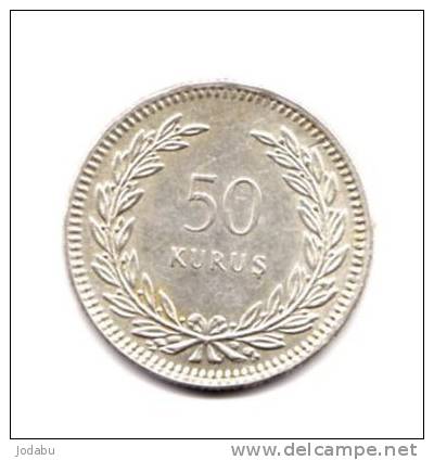50 Kurus De 1947 Argent      -turquie- - Turquie