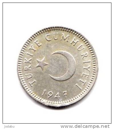 50 Kurus De 1947 Argent      -turquie- - Turquie