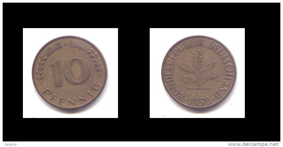 10  PFENNIG 1950 G - 10 Pfennig