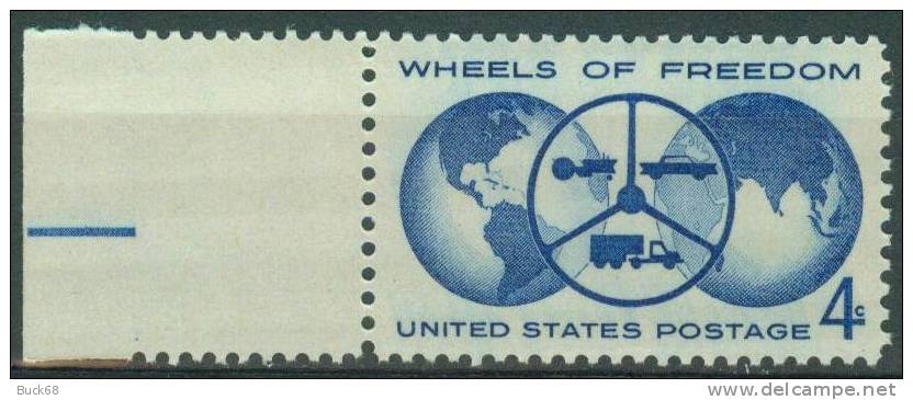 ETATS-UNIS USA 699 ** WHEELS OF FREEDOM Roues De La Liberté Volant Globe Véhicules Bord De Feuille - Unused Stamps