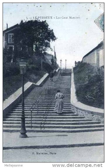 Cpa Le Perreux (94) Les Cents Marches , Animée . Ed Marmuse . 1905 ? - Le Perreux Sur Marne