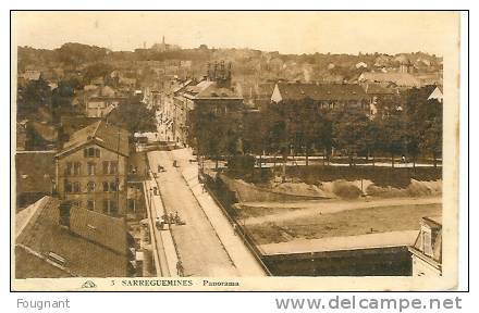 France:SARREGUEMINES(Moselle:57):Panorama.carte   Brune.1928.N°3. - Sarreguemines