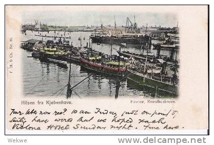 DkC9 027  DÄNEMARK - Ansichtskarte / Hilsen Havnen, Viele Schiffe 1903 - Storia Postale