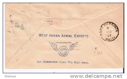 Do008/ - . DOMINIKANISCH REP:- Flug Haiti 1927 (first Flight)m Flugzeugmarke/Staatswappen (West Indian Aerisl Express) - Dominikanische Rep.