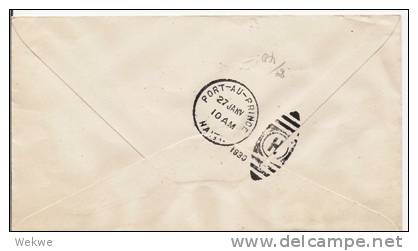 Do021/ Dominikanische Rep., Flugzeug/Inselkarte Auf Flugbrief Nach Haiti 1930, Einzelfrankat - Dominikanische Rep.