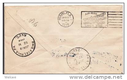 Do022/  Dominikanische Rep., 1.Flug/1st Flight, Dominica-Haiti/Cuba, Weiter Phladephia 1929at - Dominikanische Rep.