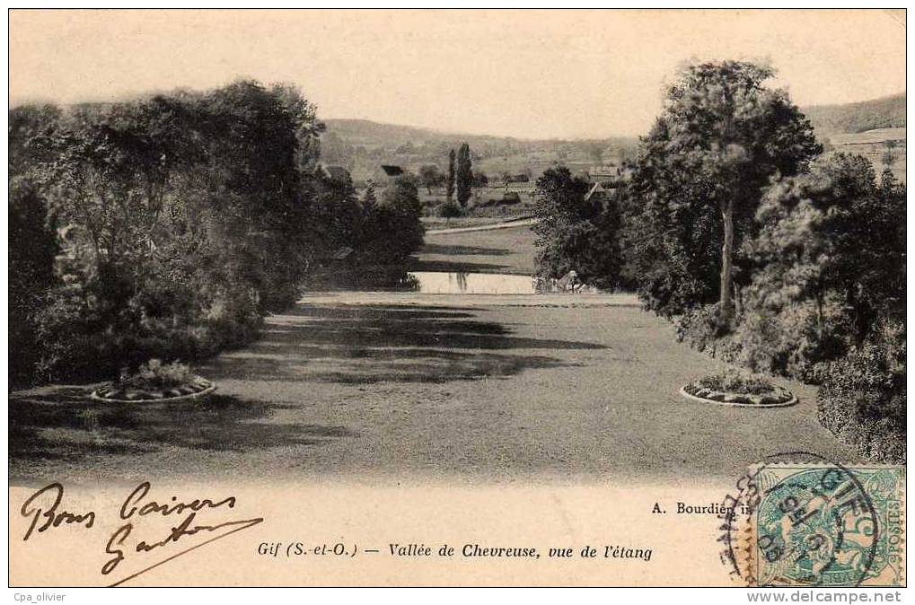 91 GIF Vallée De Chevreuse, Vue Sur L´Etang, Ed Bourdier 1905, Dos 1900 - Gif Sur Yvette