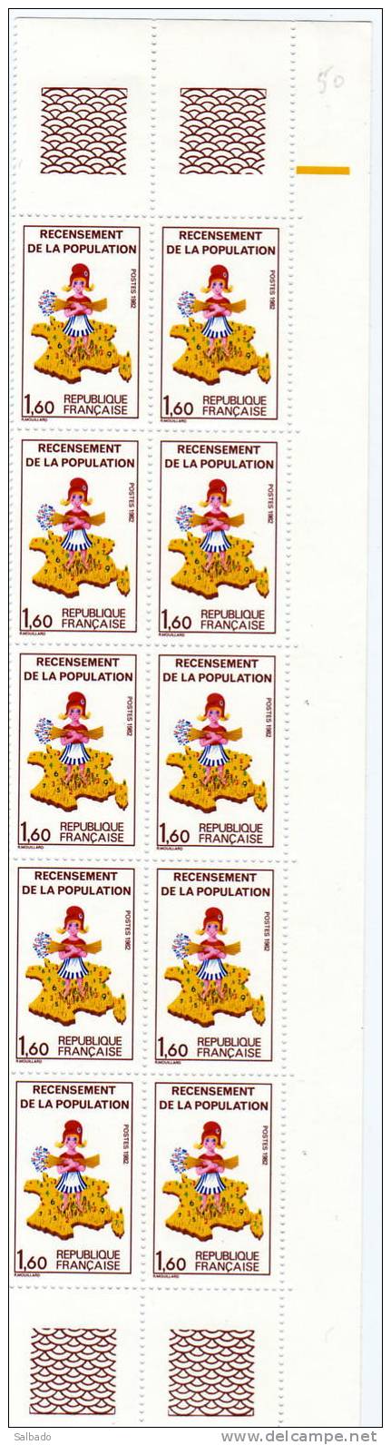 EXCEPTIONNEL... RESENCEMENT De 1982 - N° 2202a - Bande De 10 Timbres - (Côte 86,40 €) - Ongebruikt