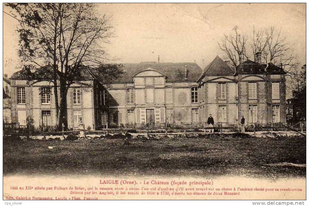 61 LAIGLE Chateau, Facade Principale, Ed GN Pasquis, 1918 - L'Aigle