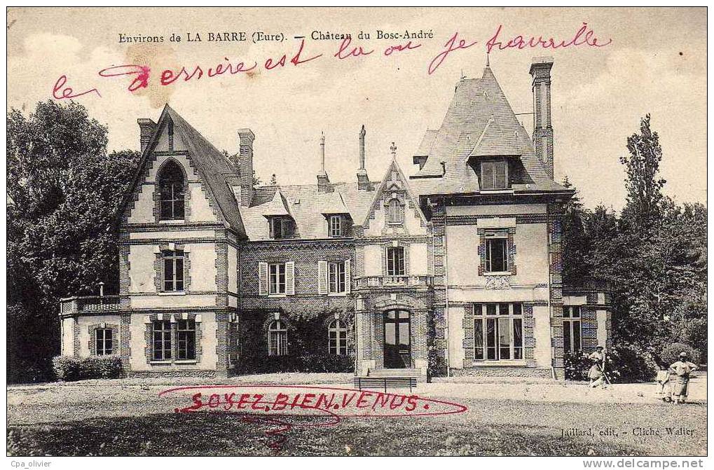 27 LA BARRE EN OUCHE (envs Beaumesnil) Chateau De Bosc André, Animée, Ed Jaillard, 190? - Beaumesnil