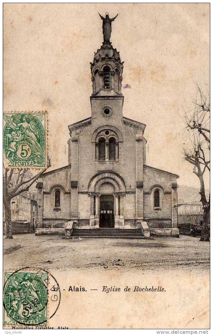 30 ALES ALAIS Eglise De Rochebelle, Ed NG 29, 1907 - Alès