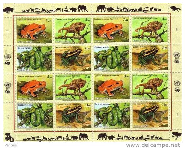 ONU UN Genève Espèces Protégées Endangered Species  14 Feuillet YT 548 - 551 ** ** - Unused Stamps