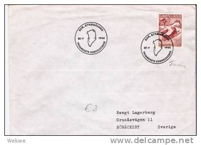 Dk-G009/ GRÖNLAND -  FDC 1966, Fuchs/fox, Inselkarte-Stpl./map Of Island-canc..22.9.1966 - Covers & Documents