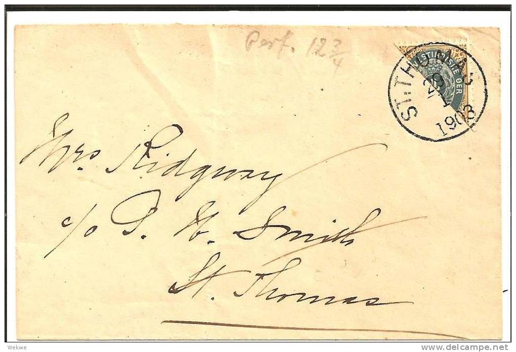 Dk-W003/ ANTILLEN -  Halbierung 29.1.1903 Ortsbirief - Denmark (West Indies)