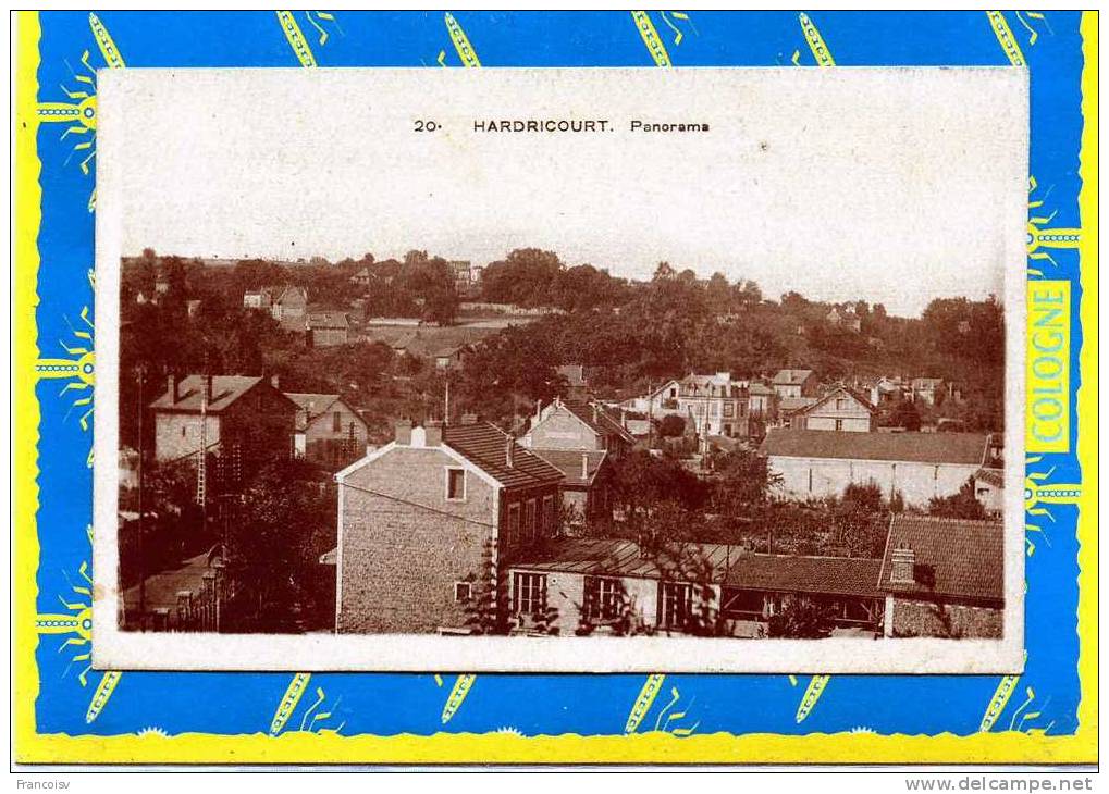 Hardricourt. Panorama  Postée 1948.  Cachet Cousin Machines Agricoles Nieppe. - Hardricourt