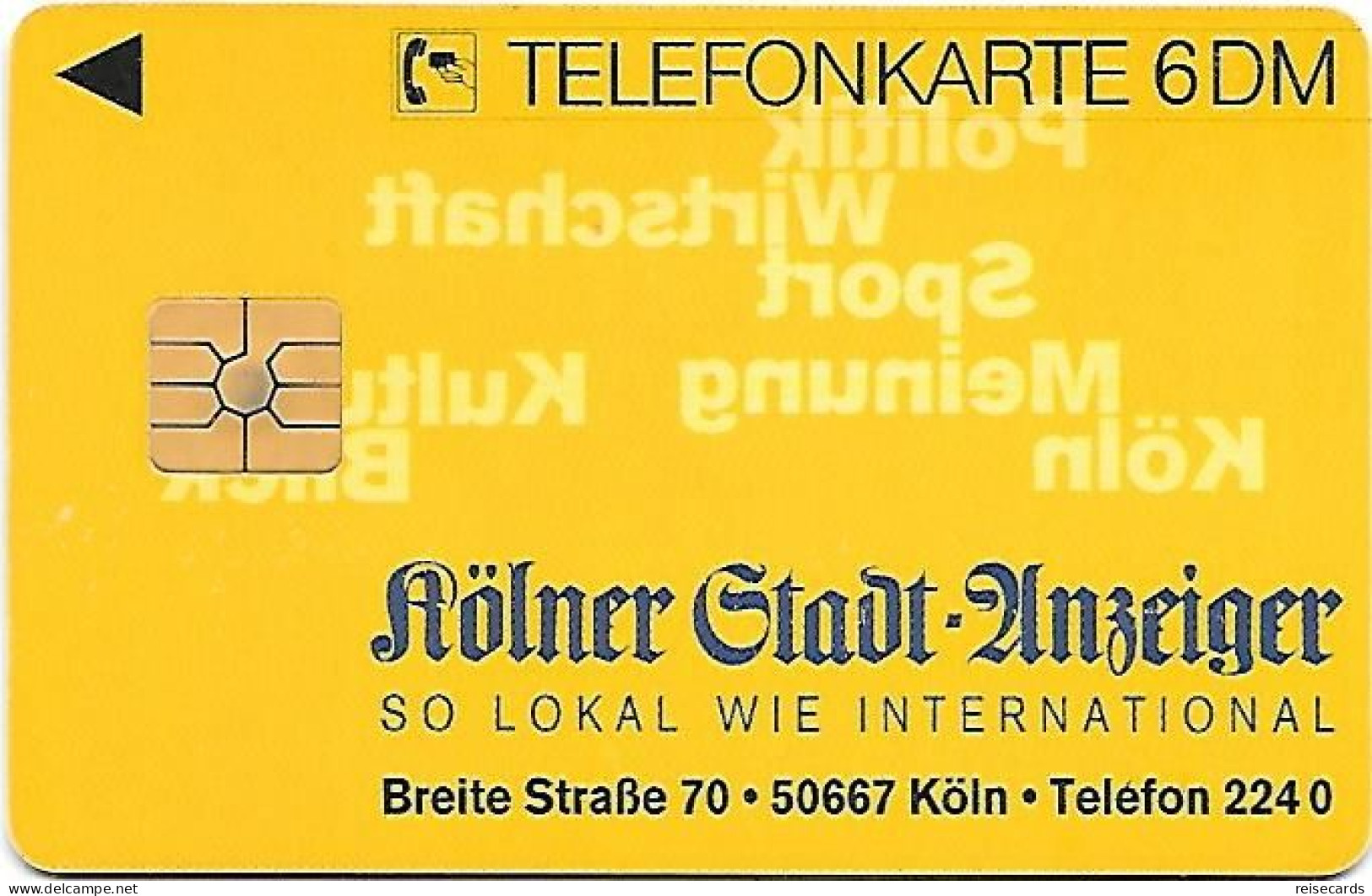 Germany: Telekom O230 Kölner Stadt-Anzeiger - O-Series: Kundenserie Vom Sammlerservice Ausgeschlossen