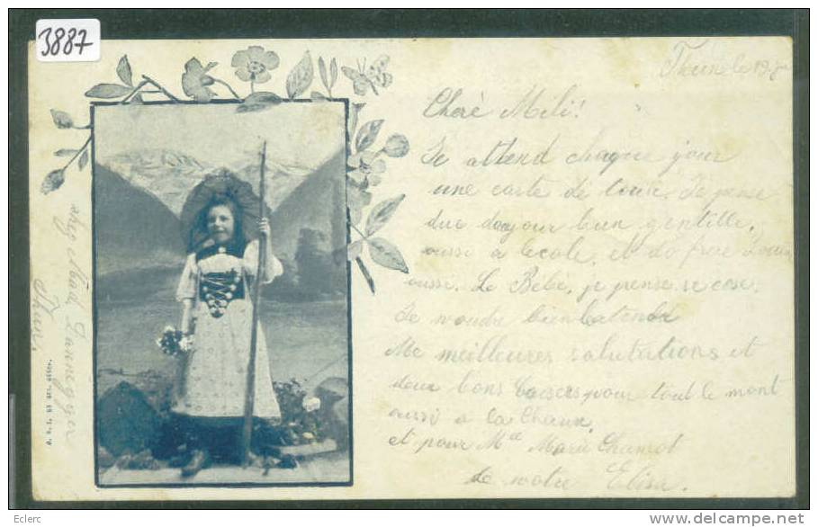 CARTE NON SITUEE - COSTUME FOLKLORIQUE  - FILLETTE - TTB - Other & Unclassified