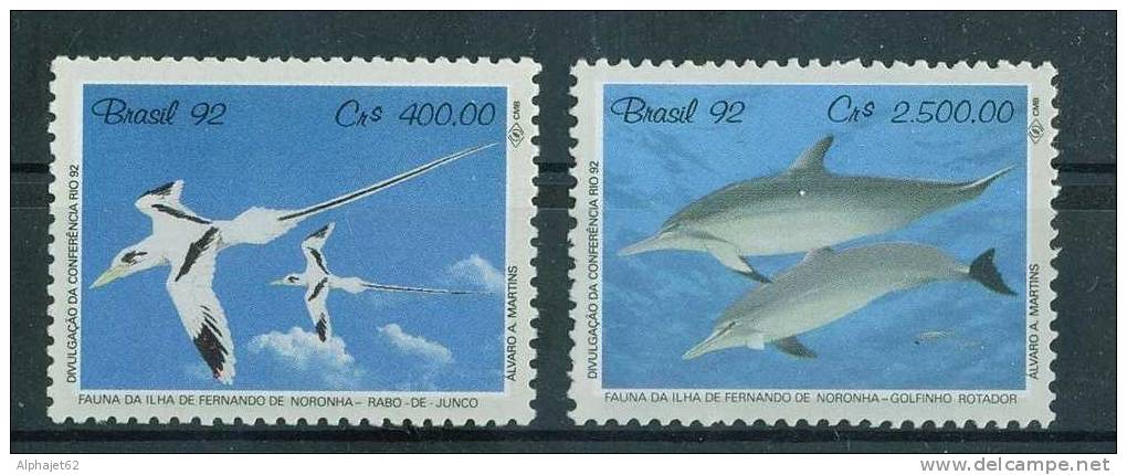 Animaux - Dauphin, Sterne - Environnement - BRESIL - Préservation De La Faune - N° 2064-2065 ** - 1992 - Unused Stamps