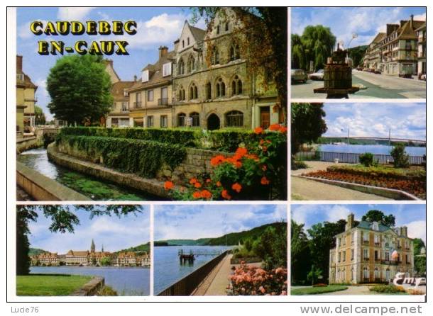 CAUDEBEC EN CAUX - 6 Vues : Maison Des Templiers,  Quai Guilbaud, Bords De Seine, Pont De Brotonne, Hôtel De Ville - Caudebec-en-Caux