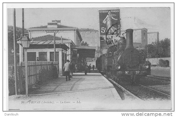 07 // PRIVAS / LA GARE / LL 26 / Locomotive En Gros Plan, ANIMEE - Privas