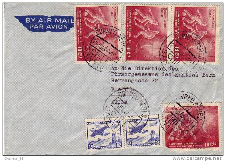 Deux Belles Lettres Aviation, Une "Avion-certificado", 1959 Et 1962 - Cile