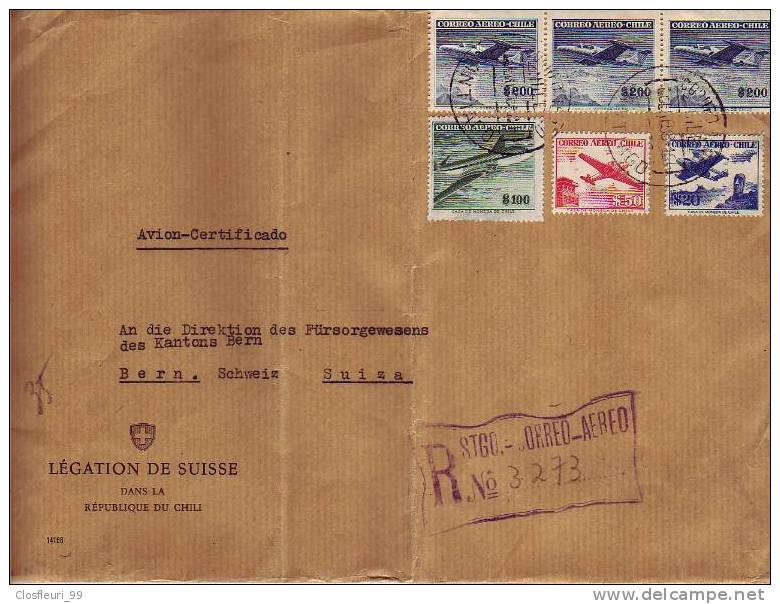 Deux Belles Lettres Aviation, Une "Avion-certificado", 1959 Et 1962 - Cile