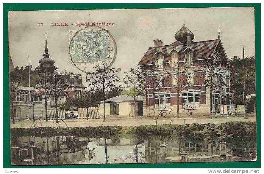 FRANCE - 1907 LILLE - SPORT NAUTIQUE POSTCARD Sent To VERMONT (reception At Back) - Brieven En Documenten