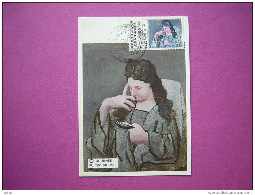 PICASSO. Femme Lisant. Journée Du Timbre 1982.    1er Jour D´émission. - Picasso