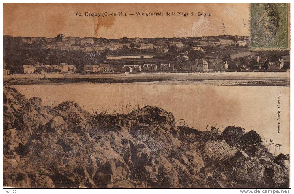 22 ERQUY Vue Générale De La Plage Du Bourg - Erquy