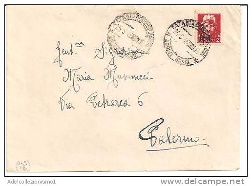 946)lettera Con 2£ PM Imperialeda Catania A Palermo Il 25-5-1945 - Marcofilie