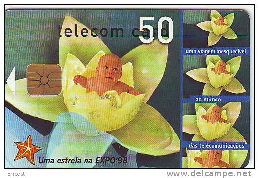 PORTUGAL TELECOM CARD 50 EXPO 98 ETAT COURANT (trace Horizontale) - Portugal