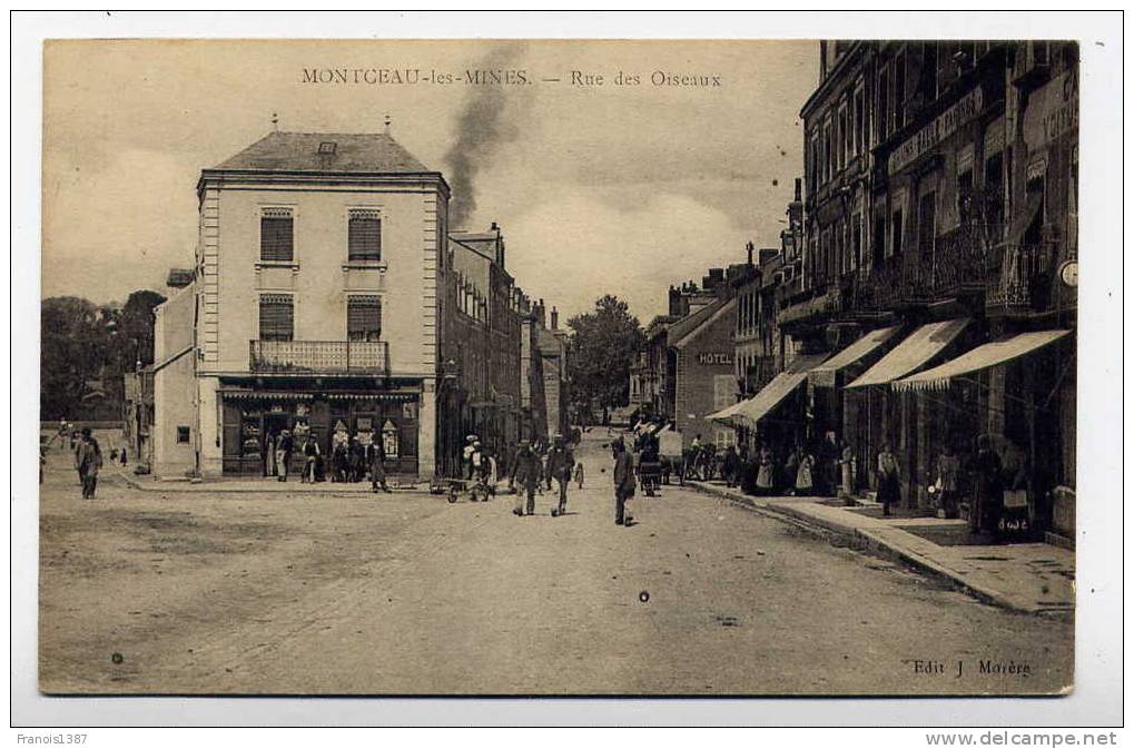 M14 - MONTCEAU-les-MINES - Rue Des Oiseaux (TRES BELLE CARTE Animée) - Montceau Les Mines