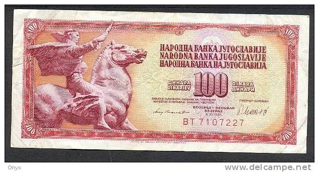 YOUGOSLAVIE / YUGOSLAVIA - 100 DINARS 1981 - Pick 90 - Yugoslavia