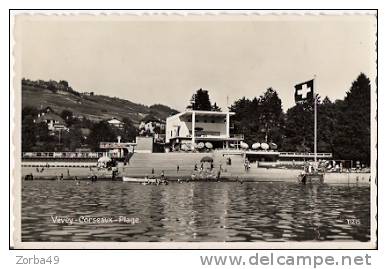 VEVEY CORSEAUX PLAGE 1952 - Corseaux