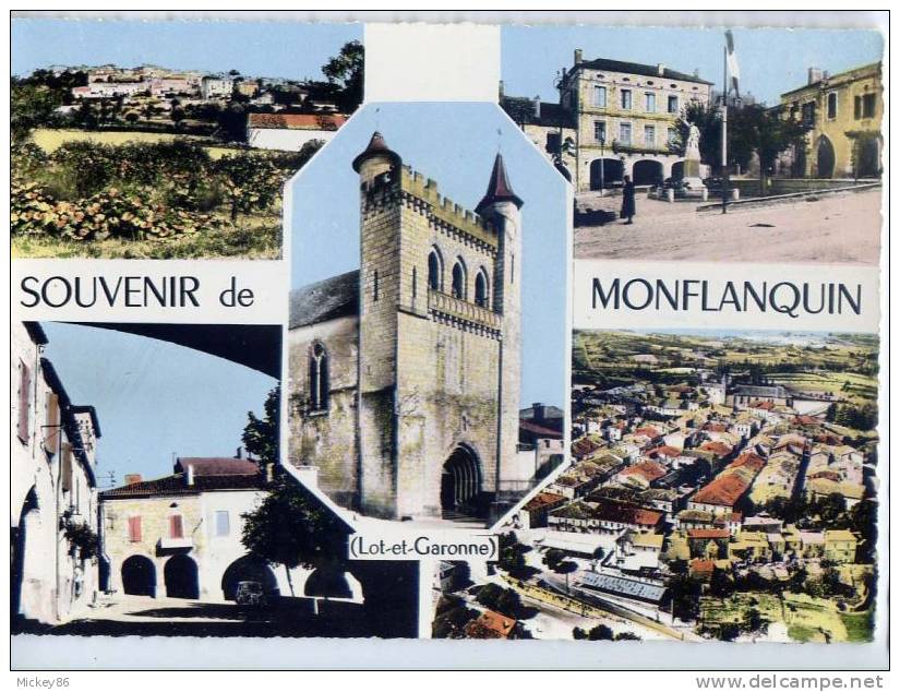 Souvenir De MONTFLANQUIN--datée 1962--Vues Diverses,csm Gd Format N°1 C Par Combier - Monflanquin