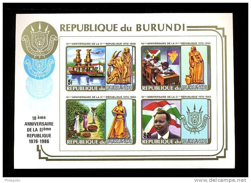 BURUNDI Bloc Non émis 1986  Bloc 121.C  Cote 70 Euros - Neufs