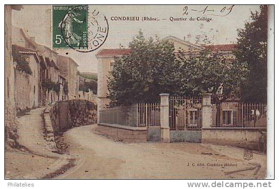 CONDRIEUX   QUARTIER  DU COLLEGE 1909 - Condrieu