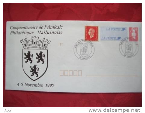 Enveloppe PàP Marianne Bicentenaire Sans Valeur & Dulac 2,40 F REPIQUE Amicale Philatélique Halluin (59) - Listos A Ser Enviados : Réplicas Privadas