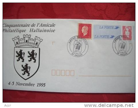 Enveloppe PàP Marianne Bicentenaire Sans Valeur & Dulac 1,50 F REPIQUE Amicale Philatélique Halluin (59) - PAP: Private Aufdrucke