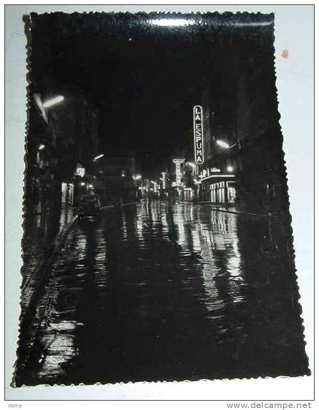 ANTIGUA FOTO TAMAÑO POSTAL DE LA CORUÑA - CALLE DE SAN ANDRES - NOCTURNO. - La Coruña