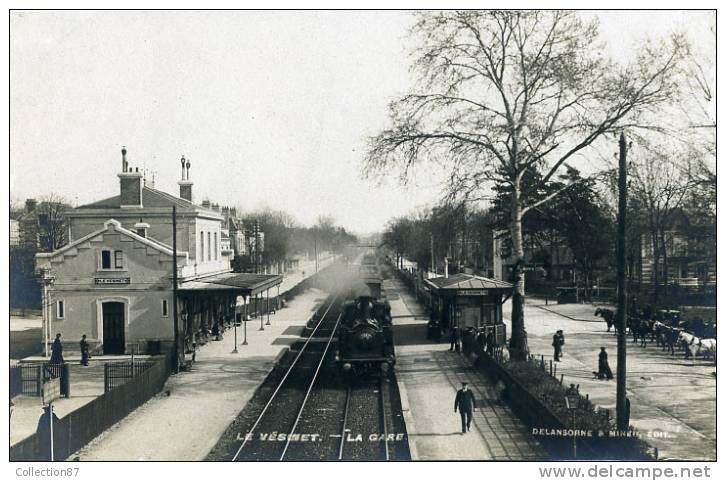 78 - YVELINES - LE VESINET - LA GARE - TRAIN - CARTE PHOTO - Edit. DELANSORNE & MINER  PRECURSEUR Avant 1904 - Le Vésinet