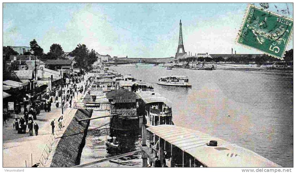 CPA.ANIMEE. PARIS. LA SEINE AU POINT DU JOUR. DATEE 1910. - La Seine Et Ses Bords