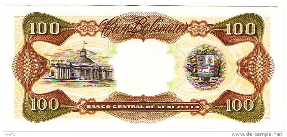 100 Bolivares  "VENEZUELA"  Simon Bolivar  16 Mars 1989       SPL   Ble 91 - Venezuela