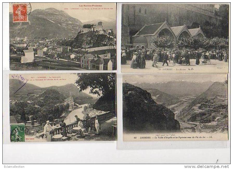 Lourdes     65    ..Lot De 4 Cartes Vues Diverses Dont La Piscine   (voir Scan) - Lourdes