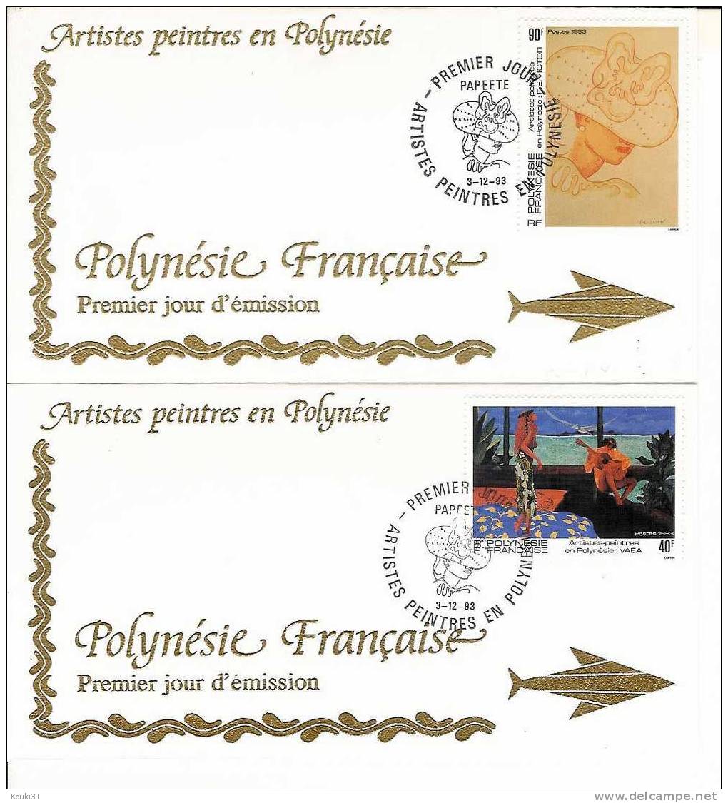 Polynésie YT 445/8 FDC : Artistes Peintres , Thème : La Femme - FDC