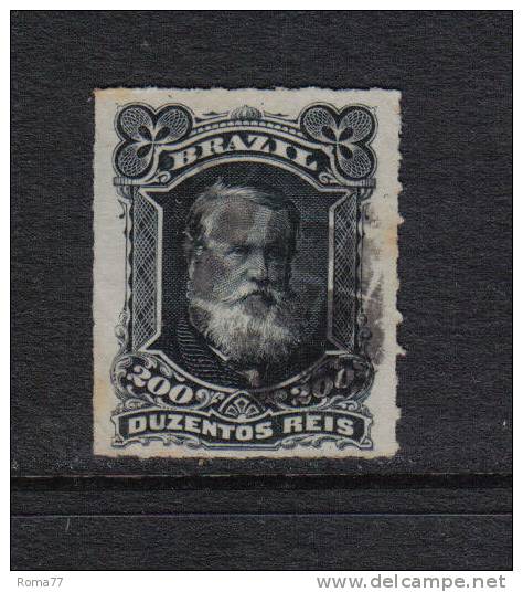 PC239A - BRASILE , 200 Reis Nero N. Yvert 42. Usato. - Used Stamps