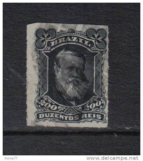 PC239D - BRASILE , 200 Reis Nero N. Yvert 42. Usato. - Used Stamps